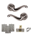 Quality image of Old English Colchester Door Handle Pack (Latch Set - 2.5" CE Latch, 4" Fire Rated Hinges x3) - Matt Gun Metal | Sku. adpoe177mbn3 | available from Trade Door Handles.