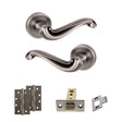 Quality image of Old English Colchester Door Handle Pack (Latch Set - 2.5" CE Latch, 4" Slim Knuckle Hinges x2) - Matt Gun Metal | Sku. adpoe177mbn5 | available from Trade Door Handles.