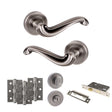 Quality image of Old English Colchester Door Handle Pack (Bathroom Set - 3" CE Bathroom Lock, 3" Fire Rated Hinges x3) - Matt Gun Metal | Sku. adpoe177mbn9 | available from Trade Door Handles.