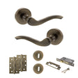 Quality image of Old English Warwick Door Handle Pack (3 Lever Lock Set - 3" CE Sashlock, 4" Slim Knuckle Hinges x2) - Antique Brass | Sku. adpoe178ab19 | available from Trade Door Handles.