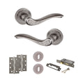 Quality image of Old English Warwick Door Handle Pack (3 Lever Lock Set - 2.5" CE Sashlock, 4" Slim Knuckle Hinges x2) - Distressed Silver | Sku. adpoe178ds18 | available from Trade Door Handles.