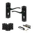 Quality image of Old English Warwick Door Handle Pack (3 Lever Lock Set - 3" CE Sashlock, 4" Fire Rated Hinges x3) - Matt Black | Sku. adpoe178kmb17 | available from Trade Door Handles.