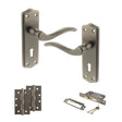 Quality image of Old English Warwick Door Handle Pack (3 Lever Lock Set - 3" CE Sashlock, 4" Slim Knuckle Hinges x2) - Matt Gun Metal | Sku. adpoe178kmbn19 | available from Trade Door Handles.
