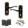Quality image of Old English Warwick Door Handle Pack (3 Lever Lock Set - 2.5" CE Sashlock, 3" Fire Rated Hinges x3) - Urban Dark Bronze | Sku. adpoe178kudb14 | available from Trade Door Handles.
