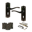 Quality image of Old English Warwick Door Handle Pack (3 Lever Lock Set - 2.5" CE Sashlock, 4" Fire Rated Hinges x3) - Urban Dark Bronze | Sku. adpoe178kudb16 | available from Trade Door Handles.