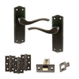 Quality image of Old English Warwick Door Handle Pack (Latch Set - 2.5" CE Latch, 3" Fire Rated Hinges x3) - Urban Dark Bronze | Sku. adpoe178ludb1 | available from Trade Door Handles.