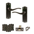 Quality image of Old English Warwick Door Handle Pack (Latch Set - 2.5" CE Latch, 4" Fire Rated Hinges x3) - Urban Dark Bronze | Sku. adpoe178ludb3 | available from Trade Door Handles.