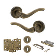 Quality image of Old English Warwick Door Handle Pack (3 Lever Lock Set - 3" CE Sashlock, 3" Fire Rated Hinges x3) - Matt Antique Brass | Sku. adpoe178mab15 | available from Trade Door Handles.