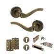 Quality image of Old English Warwick Door Handle Pack (Euro Lock Set - 3" CE Sashlock, 4" Slim Knuckle Hinges x2) - Matt Antique Brass | Sku. adpoe178mab25 | available from Trade Door Handles.