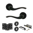 Quality image of Old English Warwick Door Handle Pack (3 Lever Lock Set - 3" CE Sashlock, 3" Fire Rated Hinges x3) - Matt Black | Sku. adpoe178mb15 | available from Trade Door Handles.