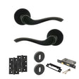 Quality image of Old English Warwick Door Handle Pack (3 Lever Lock Set - 2.5" CE Sashlock, 4" Slim Knuckle Hinges x2) - Matt Black | Sku. adpoe178mb18 | available from Trade Door Handles.