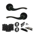 Quality image of Old English Warwick Door Handle Pack (Euro Lock Set - 2.5" CE Sashlock, 4" Fire Rated Hinges x3) - Matt Black | Sku. adpoe178mb22 | available from Trade Door Handles.