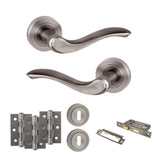 Quality image of Old English Warwick Door Handle Pack (3 Lever Lock Set - 2.5" CE Sashlock, 3" Fire Rated Hinges x3) - Matt Gun Metal | Sku. adpoe178mbn14 | available from Trade Door Handles.