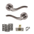 Quality image of Old English Warwick Door Handle Pack (Latch Set - 2.5" CE Latch, 3" Fire Rated Hinges x3) - Matt Gun Metal | Sku. adpoe178mbn1 | available from Trade Door Handles.