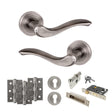 Quality image of Old English Warwick Door Handle Pack (Euro Lock Set - 2.5" CE Sashlock, 3" Fire Rated Hinges x3) - Matt Gun Metal | Sku. adpoe178mbn20 | available from Trade Door Handles.