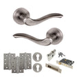 Quality image of Old English Warwick Door Handle Pack (Euro Lock Set - 2.5" CE Sashlock, 4" Fire Rated Hinges x3) - Matt Gun Metal | Sku. adpoe178mbn22 | available from Trade Door Handles.