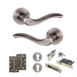 Quality image of Old English Warwick Door Handle Pack (Euro Lock Set - 2.5" CE Sashlock, 4" Slim Knuckle Hinges x2) - Matt Gun Metal | Sku. adpoe178mbn24 | available from Trade Door Handles.