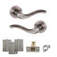 Quality image of Old English Warwick Door Handle Pack (Latch Set - 2.5" CE Latch, 4" Fire Rated Hinges x3) - Matt Gun Metal | Sku. adpoe178mbn3 | available from Trade Door Handles.