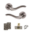 Quality image of Old English Warwick Door Handle Pack (Latch Set - 3" CE Latch, 4" Slim Knuckle Hinges x2) - Matt Gun Metal | Sku. adpoe178mbn6 | available from Trade Door Handles.