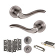 Quality image of Old English Warwick Door Handle Pack (Bathroom Set - 2.5" CE Bathroom Lock, 3" Fire Rated Hinges x3) - Matt Gun Metal | Sku. adpoe178mbn8 | available from Trade Door Handles.
