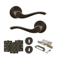 Quality image of Old English Warwick Door Handle Pack (3 Lever Lock Set - 2.5" CE Sashlock, 4" Fire Rated Hinges x3) - Urban Dark Bronze | Sku. adpoe178udb16 | available from Trade Door Handles.