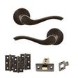 Quality image of Old English Warwick Door Handle Pack (Latch Set - 3" CE Latch, 3" Fire Rated Hinges x3) - Urban Dark Bronze | Sku. adpoe178udb2 | available from Trade Door Handles.