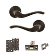 Quality image of Old English Warwick Door Handle Pack (Latch Set - 3" CE Latch, 4" Slim Knuckle Hinges x2) - Urban Dark Bronze | Sku. adpoe178udb6 | available from Trade Door Handles.