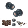 Quality image of Old English Ripon Door Knob Pack (Lock Set - Horizontal Sashlock, 3" Fire Rated Hinges x3) - Antique Copper | Sku. adpoe50rmkac69 | available from Trade Door Handles.