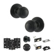 Quality image of Old English Ripon Door Knob Pack (Bathroom Set - 4" Deadbolt, 3" Fire Rated Hinges x3) - Matt Black | Sku. adpoe50rmkmb61 | available from Trade Door Handles.