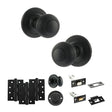 Quality image of Old English Ripon Door Knob Pack (Bathroom Set - 4" Deadbolt, 4" Fire Rated Hinges x3) - Matt Black | Sku. adpoe50rmkmb63 | available from Trade Door Handles.