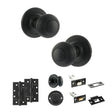 Quality image of Old English Ripon Door Knob Pack (Bathroom Set - 4" Deadbolt, 4" Slim Knuckle Hinges x2) - Matt Black | Sku. adpoe50rmkmb65 | available from Trade Door Handles.