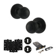 Quality image of Old English Ripon Door Knob Pack (Lock Set - Horizontal Sashlock, 4" Fire Rated Hinges x3) - Matt Black | Sku. adpoe50rmkmb71 | available from Trade Door Handles.