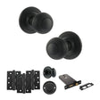Quality image of Old English Ripon Door Knob Pack (Lock Set - Horizontal Bathlock, 4" Fire Rated Hinges x3) - Matt Black | Sku. adpoe50rmkmb72 | available from Trade Door Handles.