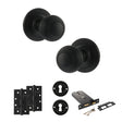 Quality image of Old English Ripon Door Knob Pack (Lock Set - Horizontal Sashlock, 4" Slim Knuckle Hinges x2) - Matt Black | Sku. adpoe50rmkmb73 | available from Trade Door Handles.