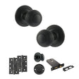 Quality image of Old English Ripon Door Knob Pack (Lock Set - Horizontal Bathlock, 4" Slim Knuckle Hinges x2) - Matt Black | Sku. adpoe50rmkmb74 | available from Trade Door Handles.