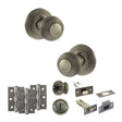 Quality image of Old English Ripon Door Knob Pack (Bathroom Set - 4" Deadbolt, 3" Fire Rated Hinges x3) - Matt Gun Metal | Sku. adpoe50rmkmbn61 | available from Trade Door Handles.