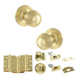 Quality image of Old English Ripon Door Knob Pack (Bathroom Set - 4" Deadbolt, 4" Fire Rated Hinges x3) - Polished Brass | Sku. adpoe50rmkpb63 | available from Trade Door Handles.