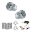Quality image of Old English Ripon Door Knob Pack (Lock Set - 3" Latch & Deadlock, 3" Fire Rated Hinges x3) - Polished Chrome | Sku. adpoe50rmkpc66 | available from Trade Door Handles.