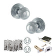 Quality image of Old English Ripon Door Knob Pack (Lock Set - 3" Latch & Deadlock, 4" Fire Rated Hinges x3) - Polished Chrome | Sku. adpoe50rmkpc67 | available from Trade Door Handles.