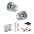 Quality image of Old English Ripon Door Knob Pack (Lock Set - 3" Latch & Deadlock, 4" Slim Knuckle Hinges x2) - Polished Chrome | Sku. adpoe50rmkpc68 | available from Trade Door Handles.