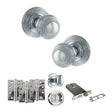 Quality image of Old English Ripon Door Knob Pack (Lock Set - Horizontal Bathlock, 4" Fire Rated Hinges x3) - Polished Chrome | Sku. adpoe50rmkpc72 | available from Trade Door Handles.