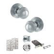 Quality image of Old English Ripon Door Knob Pack (Lock Set - Horizontal Bathlock, 4" Slim Knuckle Hinges x2) - Polished Chrome | Sku. adpoe50rmkpc74 | available from Trade Door Handles.