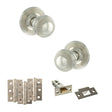 Quality image of Old English Ripon Door Knob Pack (Latch Set - 3" HD Latch, 3" Fire Rated Hinges x3) - Polished Nickel | Sku. adpoe50rmkpn54 | available from Trade Door Handles.