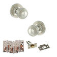 Quality image of Old English Ripon Door Knob Pack (Latch Set - 4" HD Latch, 4" Fire Rated Hinges x3) - Polished Nickel | Sku. adpoe50rmkpn57 | available from Trade Door Handles.