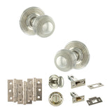 Quality image of Old English Ripon Door Knob Pack (Bathroom Set - 3" Deadbolt, 3" Fire Rated Hinges x3) - Polished Nickel | Sku. adpoe50rmkpn60 | available from Trade Door Handles.