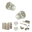 Quality image of Old English Ripon Door Knob Pack (Lock Set - 3" Latch & Deadlock, 4" Fire Rated Hinges x3) - Polished Nickel | Sku. adpoe50rmkpn67 | available from Trade Door Handles.