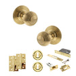 Quality image of Old English Ripon Door Knob Pack (Lock Set - 3" Latch & Deadlock, 4" Slim Knuckle Hinges x2) - Raw Brass | Sku. adpoe50rmkrb68 | available from Trade Door Handles.