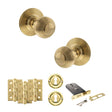 Quality image of Old English Ripon Door Knob Pack (Lock Set - Horizontal Sashlock, 3" Fire Rated Hinges x3) - Raw Brass | Sku. adpoe50rmkrb69 | available from Trade Door Handles.