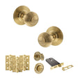 Quality image of Old English Ripon Door Knob Pack (Lock Set - Horizontal Bathlock, 3" Fire Rated Hinges x3) - Raw Brass | Sku. adpoe50rmkrb70 | available from Trade Door Handles.
