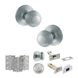 Quality image of Old English Ripon Door Knob Pack (Bathroom Set - 3" Deadbolt, 3" Fire Rated Hinges x3) - Satin Chrome | Sku. adpoe50rmksc60 | available from Trade Door Handles.